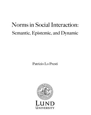 Norms in Social Interaction